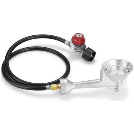 Tête de brûleur ronde en fonte haute pression, tête de brûleur au propane avec régulateur de propane haute pression réglable de 4 pieds 20 PSI avec tuyau et raccords en laiton (1/4)