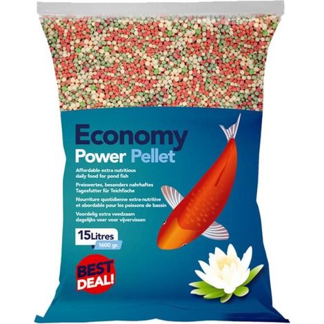 Aliment complet pour poissons de bassin en sachet 15 l – Granulés équilibrés et digestes – Pour poissons de jardin en bonne santé – Superfish