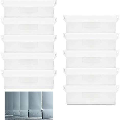 Poids Aveugles Verticaux 127mm Poids pour Stores Verticaux Plaque de Lestage pour Store Californien Poids de Store Vertical Lattes 10 Pièces Blanc (1/5)