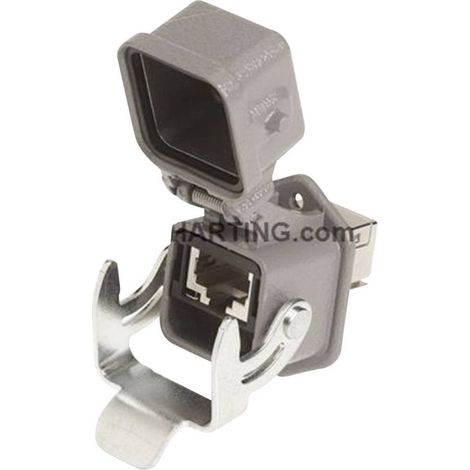 Embase RJ45 Han® 3A HARTING Han® 3 A RJ45 09452151562 gris Contenu: 1 pc(s) C73009 (1/2)