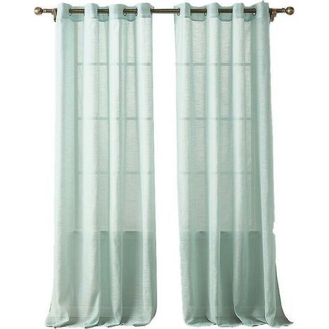 Rideau voile élégant 140 x 220 cm avec œillets – Rayé, transparence douce, idéal pour baie vitrée, salon ou chambre (1/4)