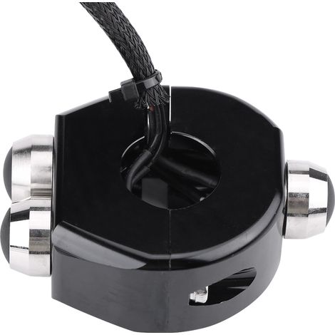Interrupteur trois-en-un CNC 22 mm pour moto, à réinitialisation automatique avant et à verrouillage arrière sur le guidon (noir) (1/5)