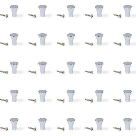 Emuca Lot de 25 boutons pour meubles Albal, diamètre 16mm, Zamak, Chromé (1/4)