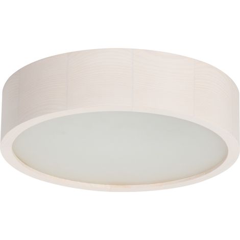 plafoniera rotonda legno bianco legno 275 mm E27 tondo (1/5)