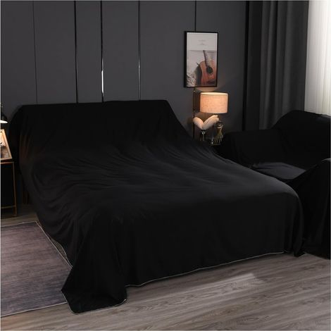 Staubschutzplanen für Möbel, Staubschutzhüllen, große Staubschutzplanen, Staubschutzhüllen für Möbel, leichte Staubschutzplane für Möbel (Schwarz, 2,4 x 2 m)