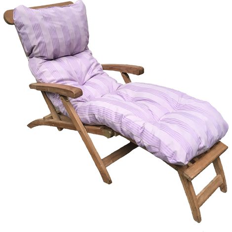Coussin bain de soleil lignes mauves (1/4)