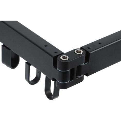 Étendoir mural rotatif pliable noir 3 branches - Porte-vêtements escamotable en aluminium aéronautique pour balcon, buanderie, salle de bain (1/5)
