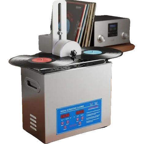 Nettoyeur de disques ultrasonique, puissance de 180W, capacité de 6L, argent (1/2)