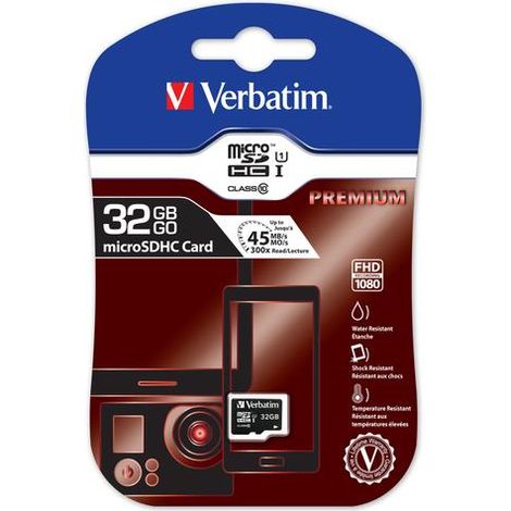 Tarjeta de memoria MicroSDHC Verbatim de 32 GB, Clase 10 (1/2)