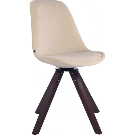 Esszimmerstuhl Troyes Samt Square walnuss creme