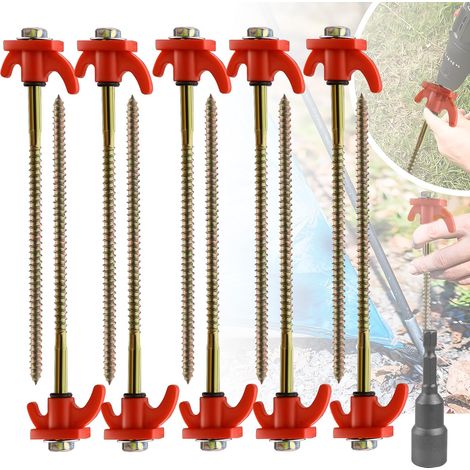 Piquet Tente 10 Pièces Sardines Camping Sardines de Fixation en Acier (1/5)