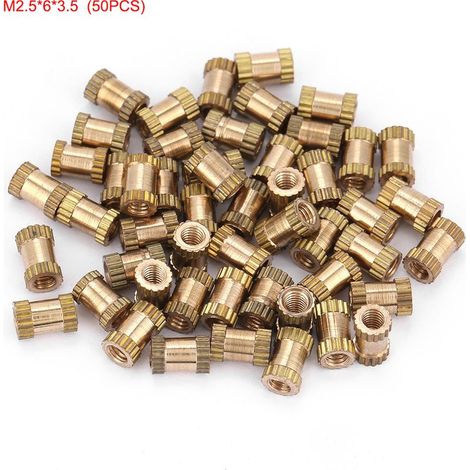 50pcs Écrous noyés cylindriques laiton M2.563.5 (1/5)