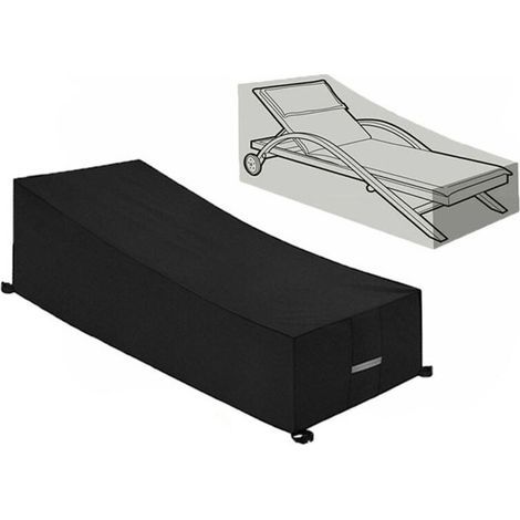 Wasserdichte 210D-Sonnenliegenabdeckung – UV-beständig, winddicht, Maße 210 x 75 x 40/80 cm – inklusive 4 Befestigungsgurten – Versaillesfr (1/5)