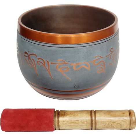 Bol tibétain en aluminium lilas pour méditation, yoga et décoration spirituelle, 14 cm, son harmonieux et relaxant