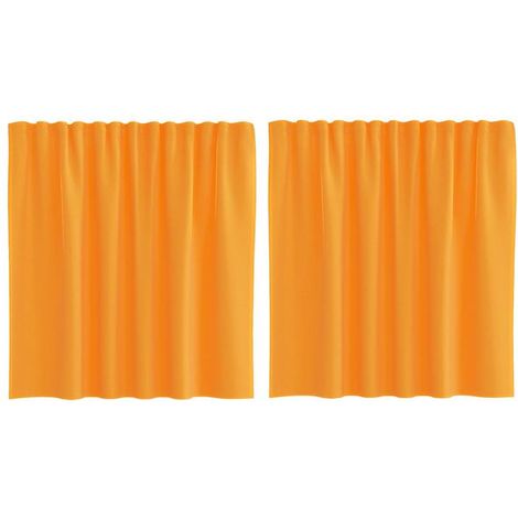 Voilages à œillets, deux pièces, orange, 140 x 140 cm