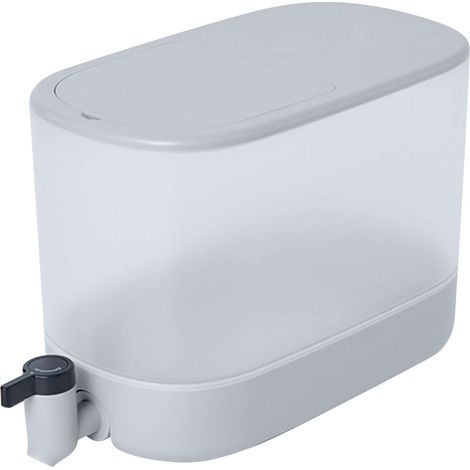Carafe À Eau Froide - 4 L - Design Avec Robinet - Compatible Réfrigérateur - Polypropylène Alimentaire - Gris (1/5)