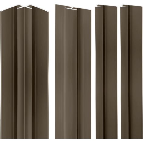 Lot de 2 profilés de finition – 1 profilé d'angle et 1 profilé d'extension – Aluminium taupe 210 cm – Pour panneaux muraux Schulte