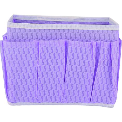Organisateur Maquillage Non Tissé Pliable Rangement Cosmétiques Outils Beauté Bureau Maison Violet (1/5)