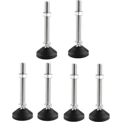 Lot de 6 pieds réglable M10 x 80 mm - Vis de réglage - Pied de meuble - Peut porter - Pieds réglables - Vis réglables - Pied réglables - Inclinaison maximale de 20 ° (6PCS M10 x 80mm x Ø40mm) (1/4)