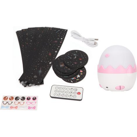 Children's Star Projector, 360° Rotating Night Light with Remote Control and Timer - Portable Pink Music Box (1/5)