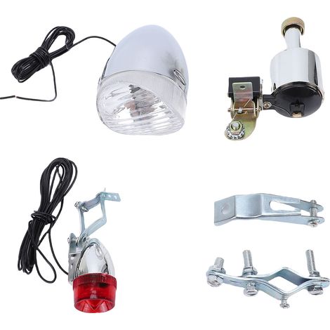 Kit di illuminazione anteriore e posteriore con dinamo per bicicletta, faro a frizione da 6W per uso su strada e in montagna. (1/5)