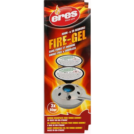Pâte Combustible Fire Gel 100ml Lot 3 Coupelles pour fondue