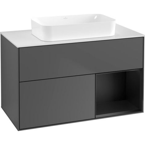 V&B Waschtischunterschrank Wandbeleuchtung Finion 100x60,3 cm, Rg re bla m Lac, Anthrac. m (1/2)