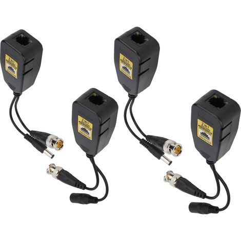 4Pcs Transmetteur Vidéo HD avec Protection Foudre et RJ45 2en1 Compatible HDCVI/TVI/AHD/CVBS 28MP (1/5)