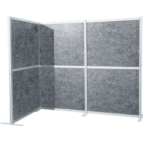 Cloison acoustique / cloison mobile FLEXMIUT MODUL L 167x192 PET gris hjh OFFICE