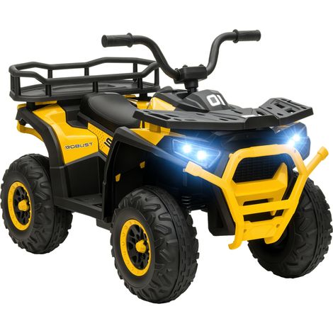 AIYAPLAY 12V Kids Quad Bike w/ 4 Suspension Wheels, for 3-5 Years, Yellow (1/5)