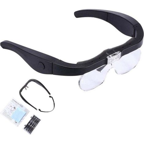 Loupe Frontale Rechargeable Pour Lecture Loisirs Avec 2 Lumières LED Lentilles