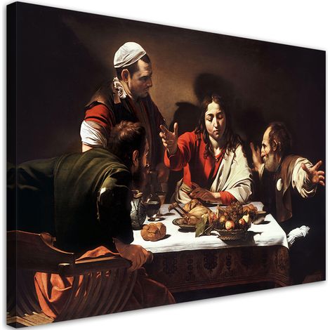 Tableau sur toile Souper à Emmaüs - Le Caravage 100x70 (1/5)