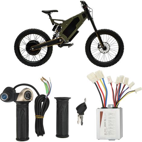 48V 500W Bürstenmotor-Controller + Akkuanzeige + Lenkerschloss + 2 Schlüssel + Lenkerabdeckung für Elektrofahrräder (1/5)