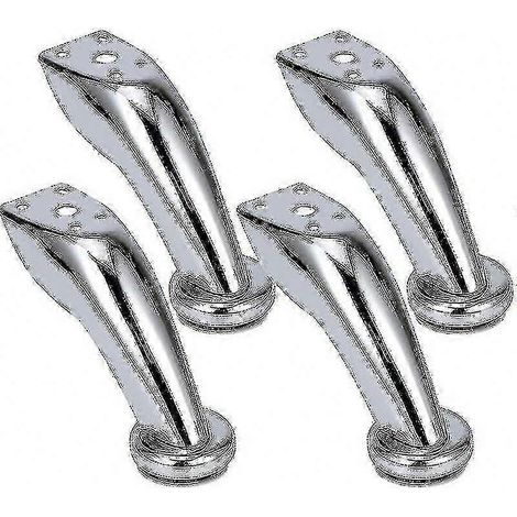 Pieds de canapé en métal durable, pieds de meubles chromés, compatibles avec canapés, chaises, tabourets et armoires, lot de 4. (1/5)