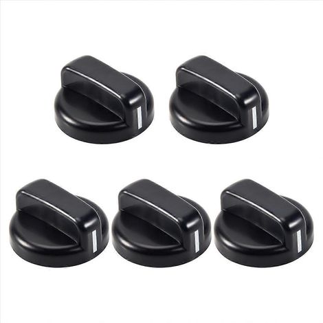 5 Boutons de Cuisinière à Gaz Noirs en Plastique - Poignées de Contrôle pour Cuisinière, Lot de 5 (1/5)