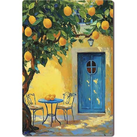 Plaque Métallique Décorative Vintage pour Jardin de Marjolaine, Fragrance Aromatique et Calme 30x20 cm. (1/5)
