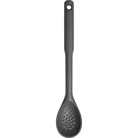 Schwarzer Silikon-Schlitzlöffel, guter Griff / OXO