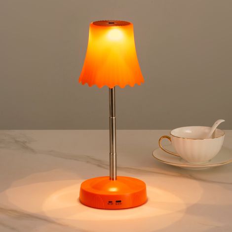 Veilleuse rechargeable, lampe de chevet décorative, hauteur et luminosité réglables, idéale pour les chambres d'enfants et les chambres à coucher (orange)
