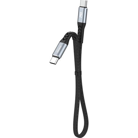 Flaches, kurzes USB-C-Kabel – USB-C L10C PD 100W 23cm schwarz (1/5)