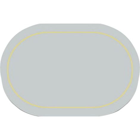 Lot de 2 sets de table ovales en cuir, résistants à l'huile et isolants, pour restaurants, hôtels et maisons. Antidérapants, ils ne permettent pas de poser les bols. Gris clair.