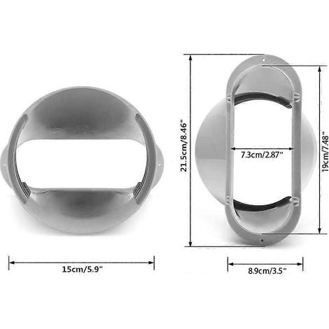 Adaptateur universel pour fenêtre de climatisation, raccord de tuyau d'évacuation, kit de tuyau d'évacuation pour climatiseur portable, plaque de 15 cm de diamètre (1/4)