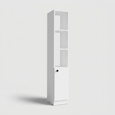 Mobiletto da bagno, armadietto da bagno, spazio di archiviazione Cabinet Bianco (1/4)