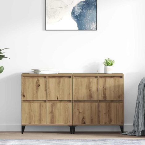 Buffets 2 pcs-Lot de 2 Meuble de rangement Chêne artisanal 60 x 35 x 70 cm Bois d'ingénierie 806049 (1/5)