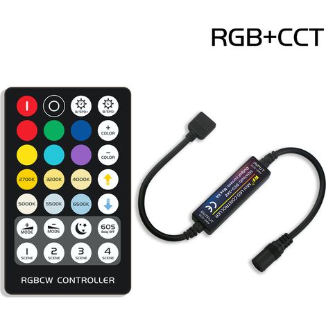 5-in-1 RF-M5 RGBCW Mini RF28 key LED strip, FCC certified, with RGB+ color temperature. Sold by me.