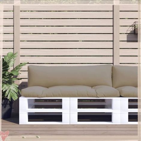 360930 Coussins de palette lot de 2 taupe tissu (1/5)