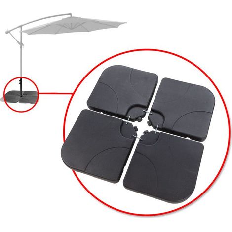 Dema – Dalles à lester pour pied de parasol déporté – Lot de 4 dalles en polyéthylène haute densité – Dimensions 510 x 510 x 70 mm – Poids 7,93 kg