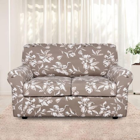Funda elástica lavable estampada de spandex para sofás de 1, 2 y 3 plazas con correa antideslizante para sala de estar y dormitorio (LB, 2 plazas). (1/5)