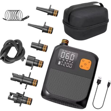 ElevateCommerce,Elektrische SUP-Luftpumpe 25 PSI mit LCD-Display und automatischer Abschaltung,12-V-Kompressor mit Aufbewahrungstasche (1/5)