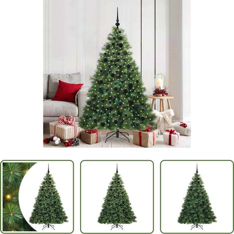 vidaXL Künstlicher Weihnachtsbaum -  Künstlicher Weihnachtsbaum mit 300 LEDs Grün 180 cm PE und PVC