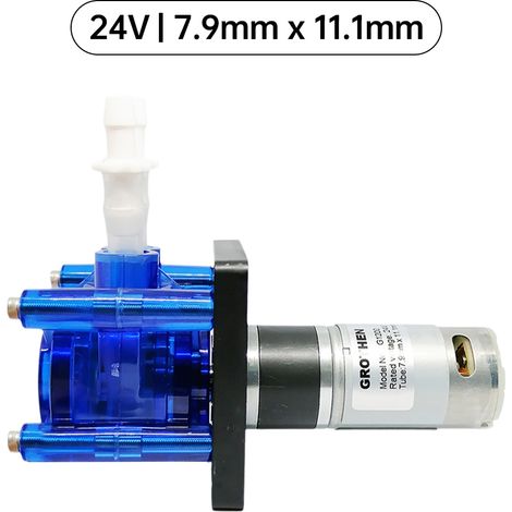 Pompe péristaltique GROTHEN DC 24V grand débit dosage liquide 1200ml/min 3 rouleaux avec tube en silicone qualité alimentaire pour aquarium, laboratoire, analyse chimique, additifs (1/5)